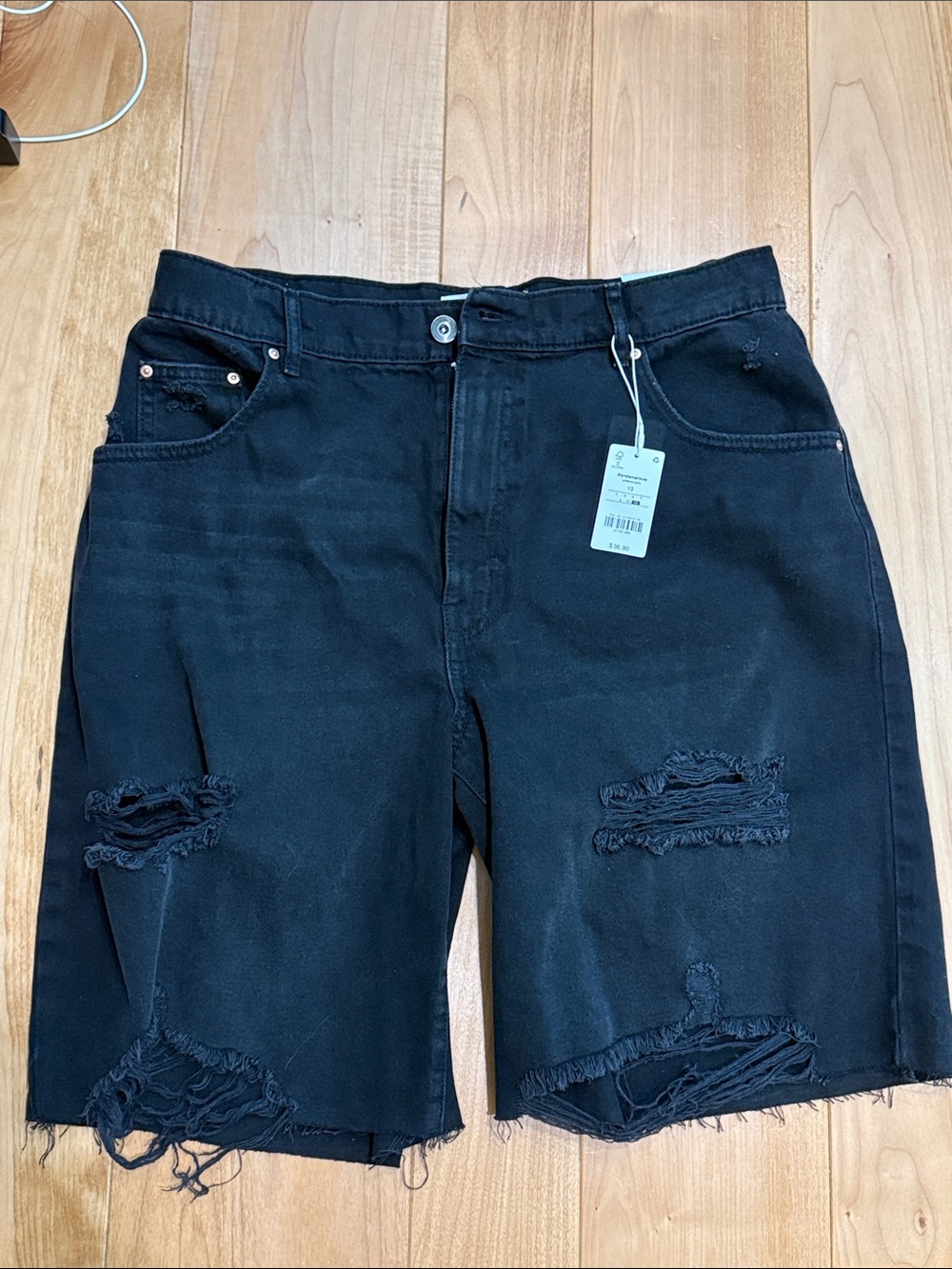 Black Distressed Women’s Denim Shorts